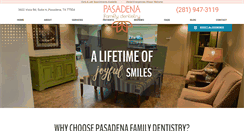Desktop Screenshot of pasadenafamilydentistry.com